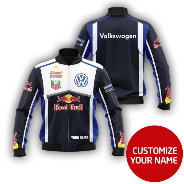 Custom Name Bomber Jacket Volkswagen, Volkswagen 3D Spring Autumn, Mens Casual Jacket, Car Sports Qd46