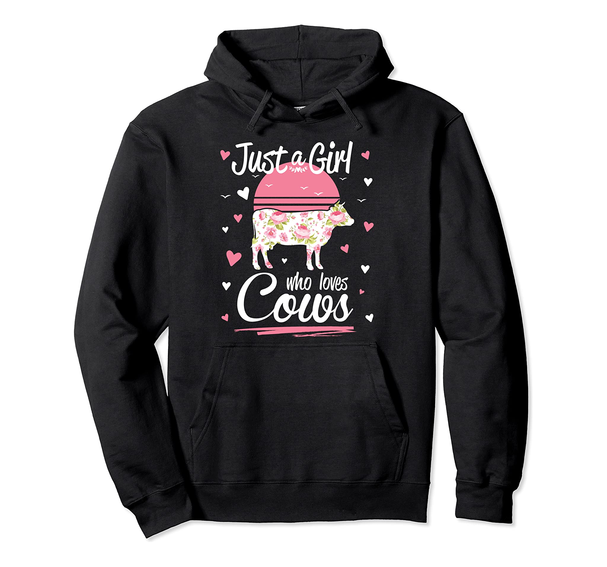 Cow Design, Just A Girl Who Loves Cows Pullover Hoodie