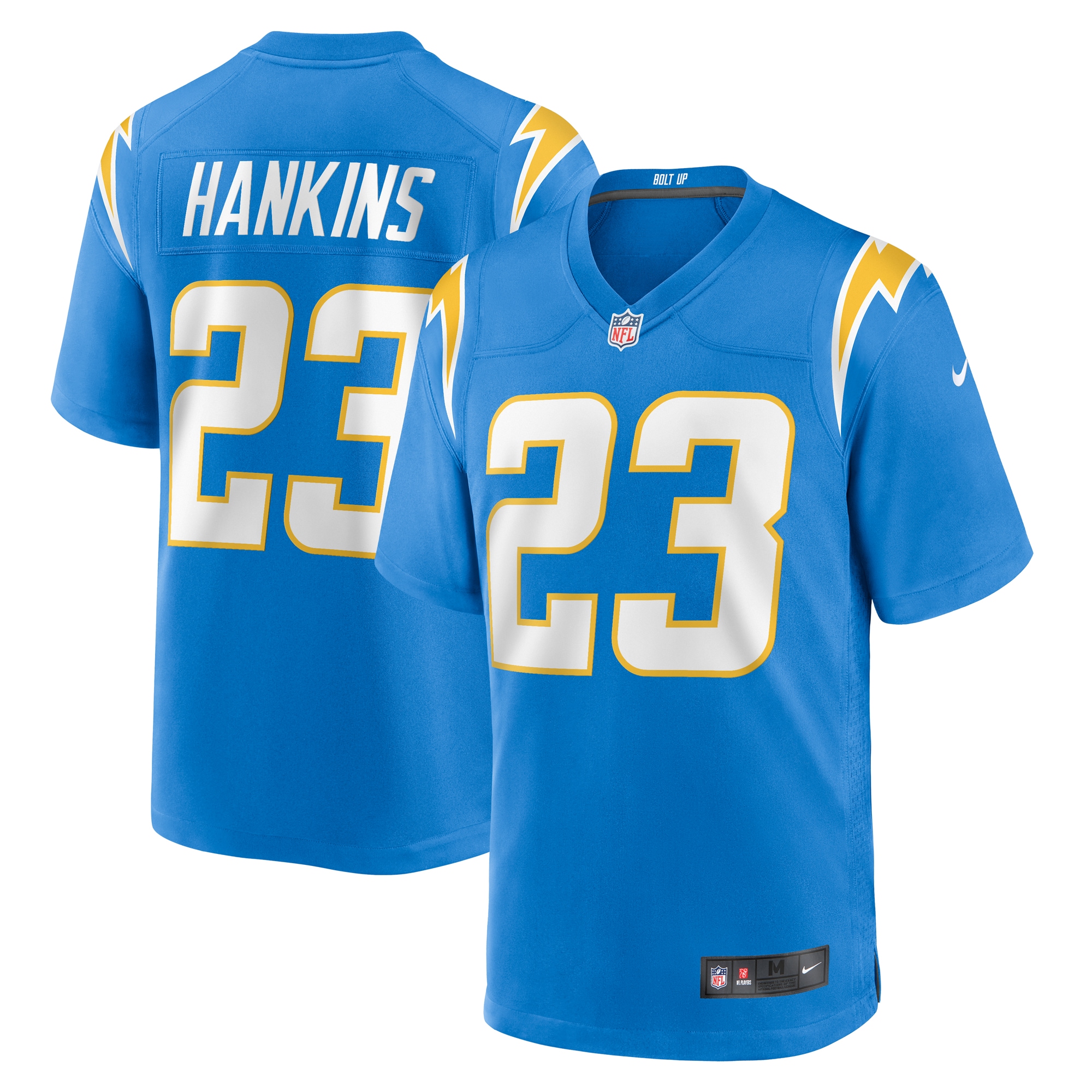 Matt Hankins Los Angeles Chargers Team Game Jersey – Powder Blue