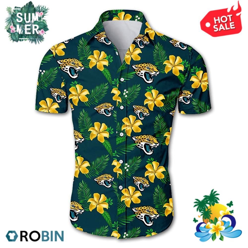 Jacksonville Jaguars Tropical Flower Aloha Shirt Hawaiian Ha47934