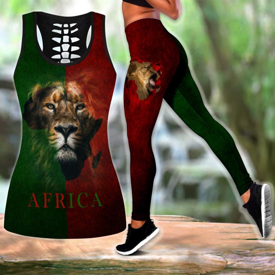 African Lion Power Legging & Tank top-ML