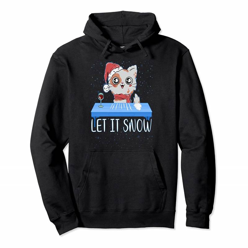 Let It Snow Santa Cocaine Adult Humor Cat Kitten Funny Gag Pullover Hoodie, T Shirt, Sweatshirt