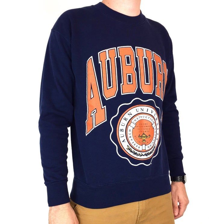 Vintage 90S Auburn University Tigers Nutmeg Mills Pullover Crewneck College Graphic Shirt