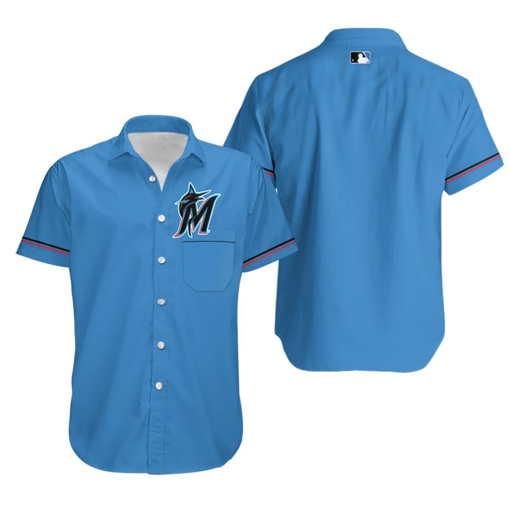 Miami Marlins Alternate 2019 Team Blue Thunder Jersey Inspired Style Hawaii Shirt Ha37486