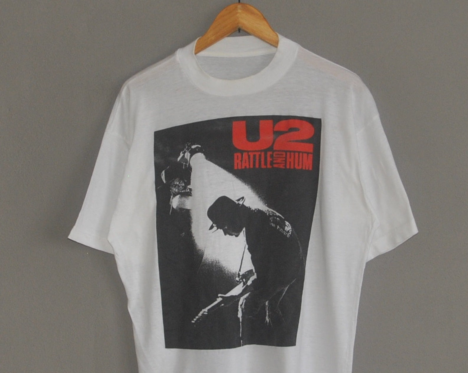 Vintage U2 Rattle And Hum 1990S Uk Promo T Shirt1980S 80S Alternative Rock Post Punk New Wave Bono Tee