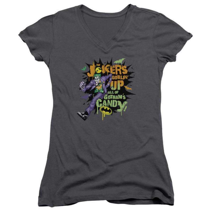 Batman Goblin Candy Juniors V-Neck T-Shirt