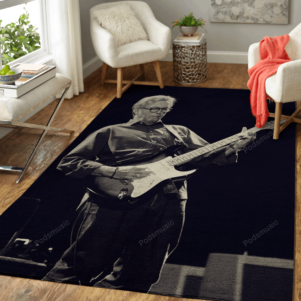 Eric Clapton On Stage – Music Artist Art For Fans Area Rug Carpet