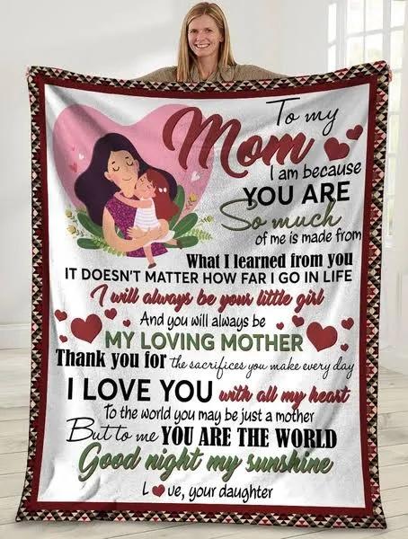 To My Mom Good Night My Sunshine Fleece Blanket Gift For Mom From Daughter Home Decor Bedding Couch Sofa Soft And Comfy Cozy