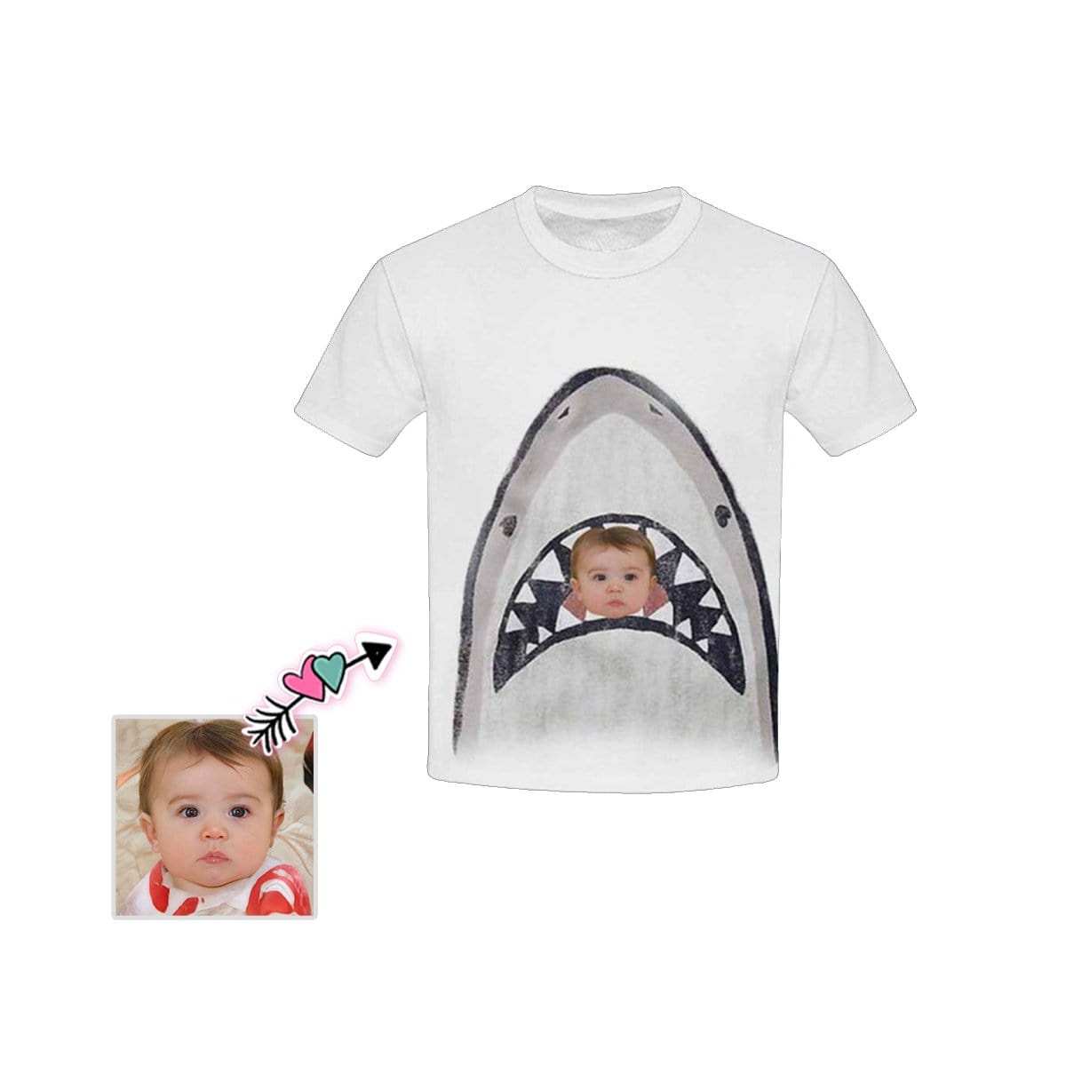 Custom Face Shark Kid’S All Over Print T-Shirt