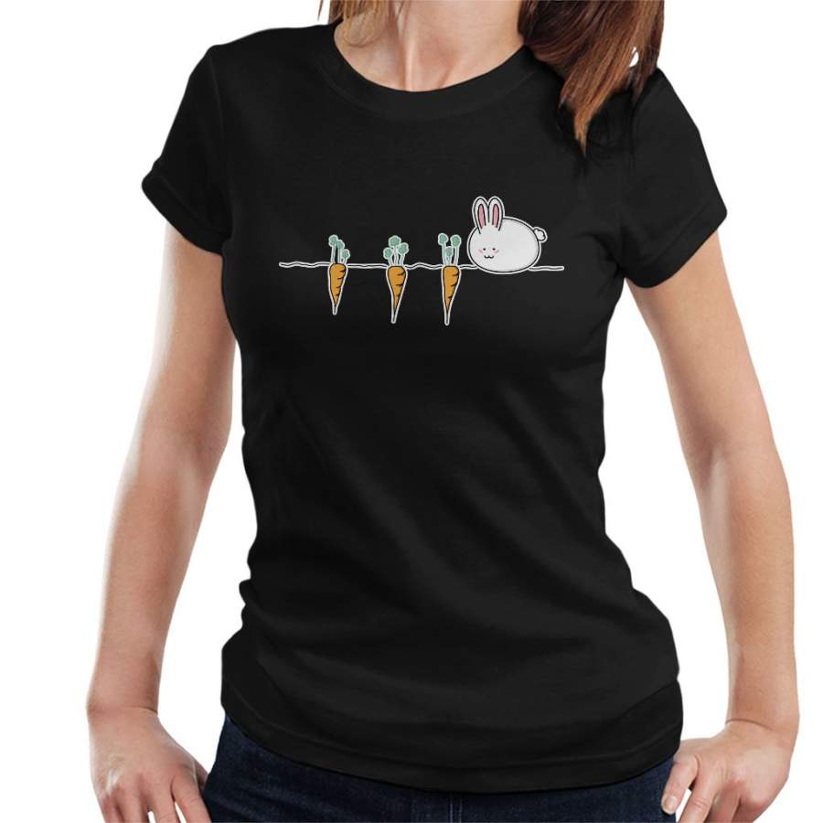 Cute Easter Bunny Rabbit With Carrots Women’s T-Shirt