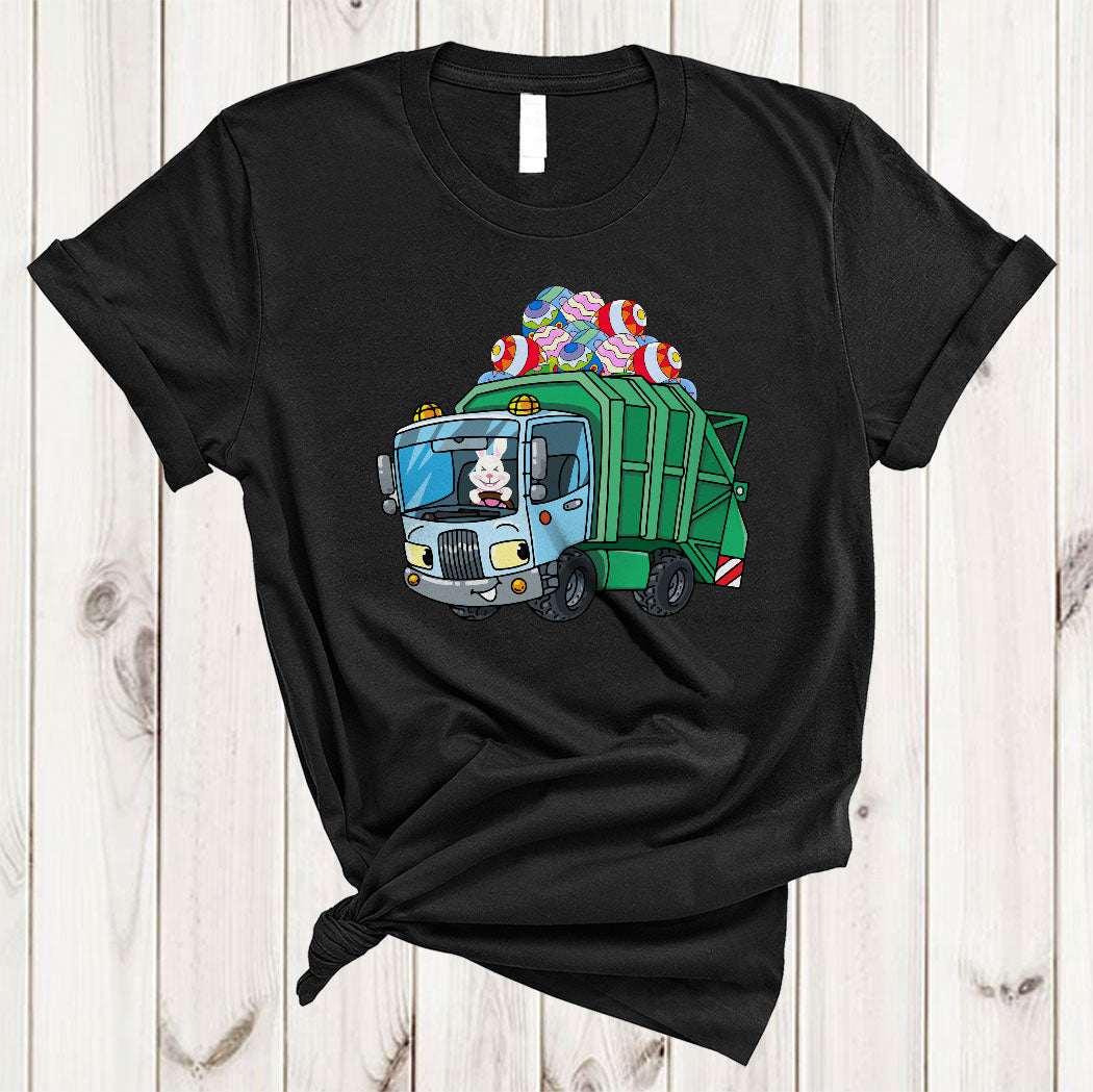 Bunny Riding Garbage Truck Cute Happy Easter Day Bunny Egg Hunt Garbage Truck Lover Gifts T-Shirt