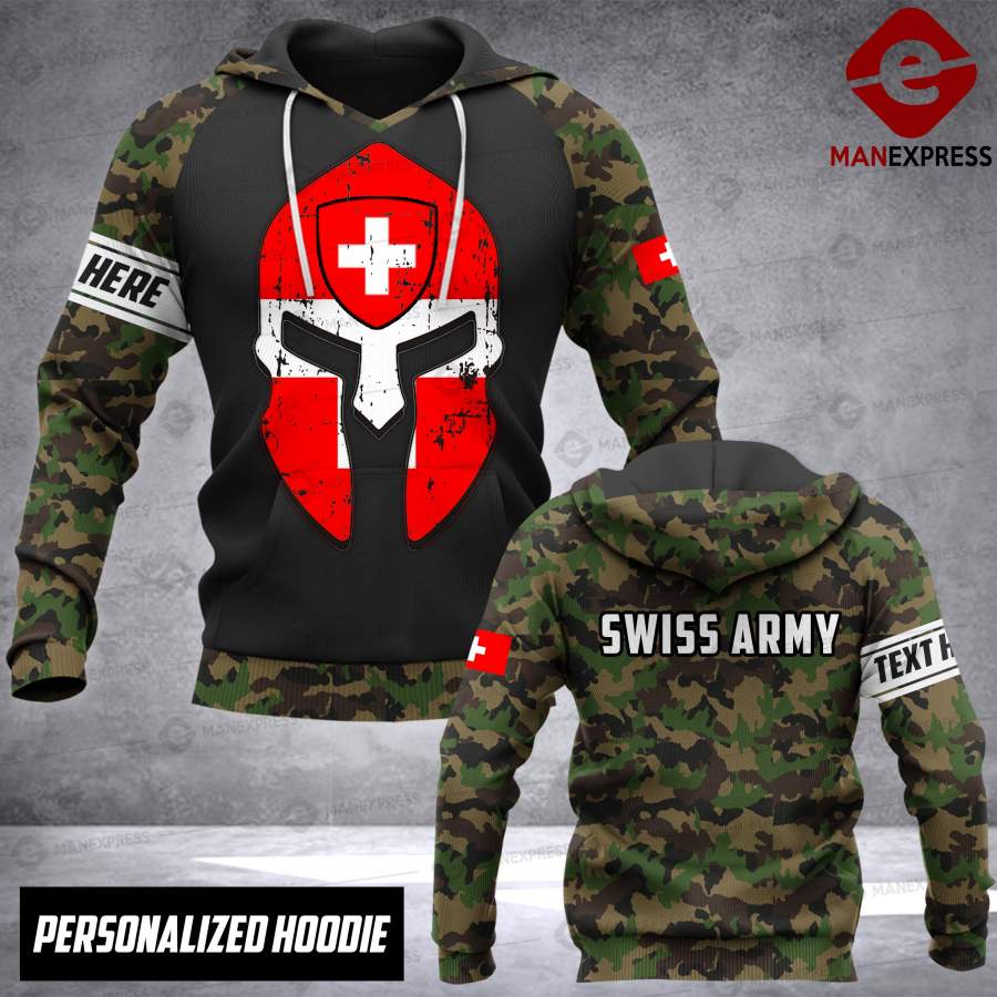 VH CUSTOMIZE SWISS army – hoodie 3D ALL OVER PRINT 3107 NV