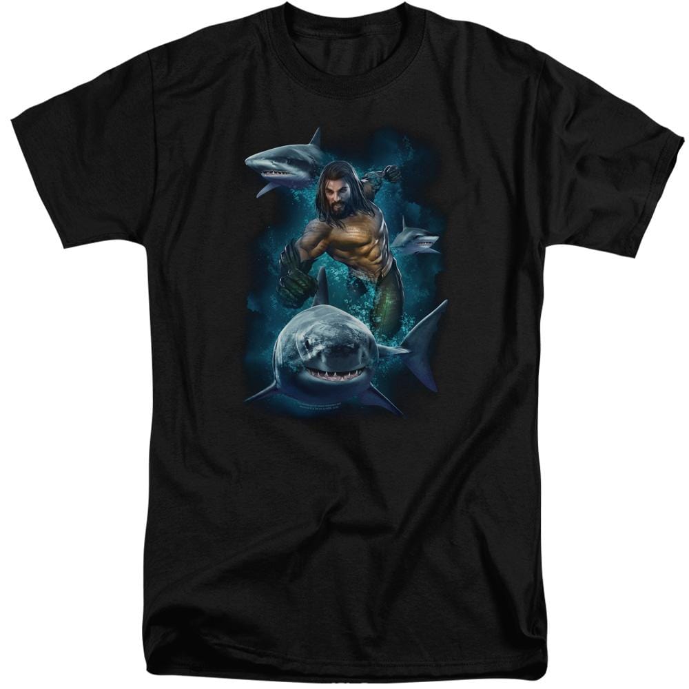 Aquaman Movie Swimming With Sharks – Men’S Tall Fit T-Shirt