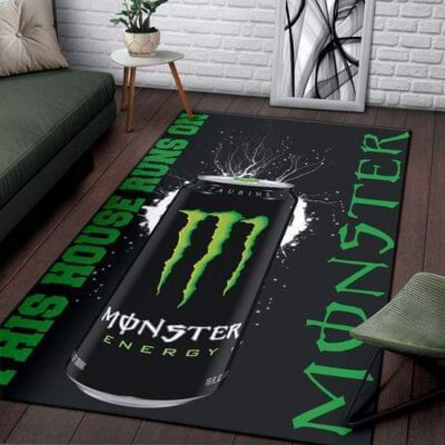 this house runs on monster energy rug