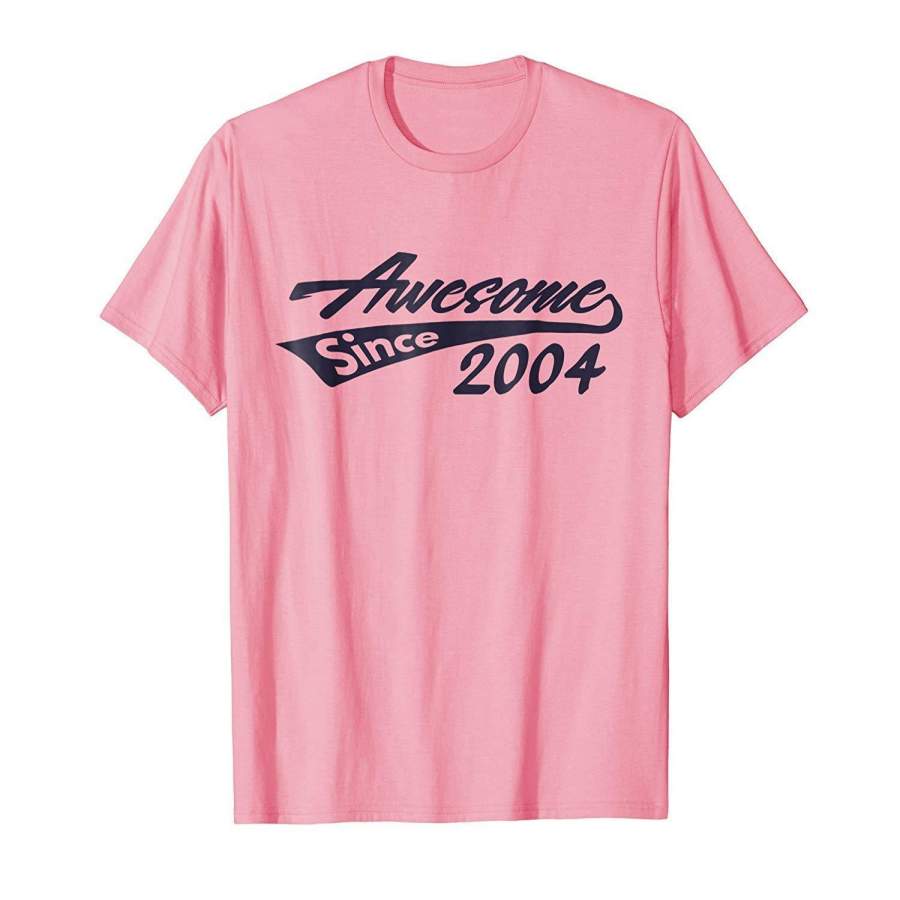 Awesome Since 2004 T-Shirt Vintage 14th Birthday Gift Tee