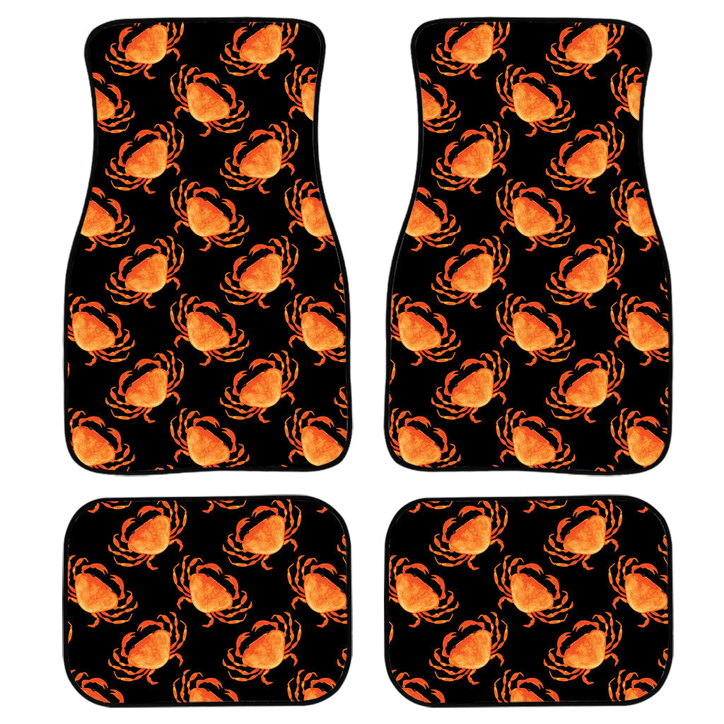 Watercolor Crab Pattern Print Front And Back Car Floor Mats, Front Car Mat