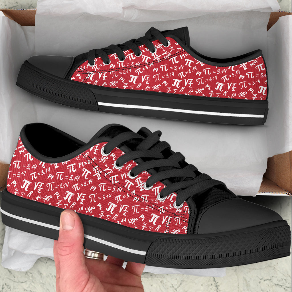 Pi Symbol Pattern Low Top Shoes Canvas Print Lowtop Casual Trendy Fashion Shoes Gift For Adults