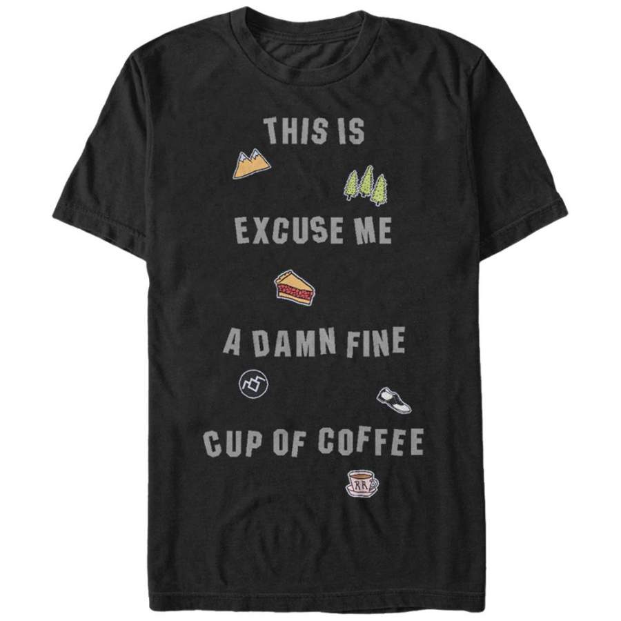 Twin Peaks Men’s Fine Cup of Coffee  T Shirt Black