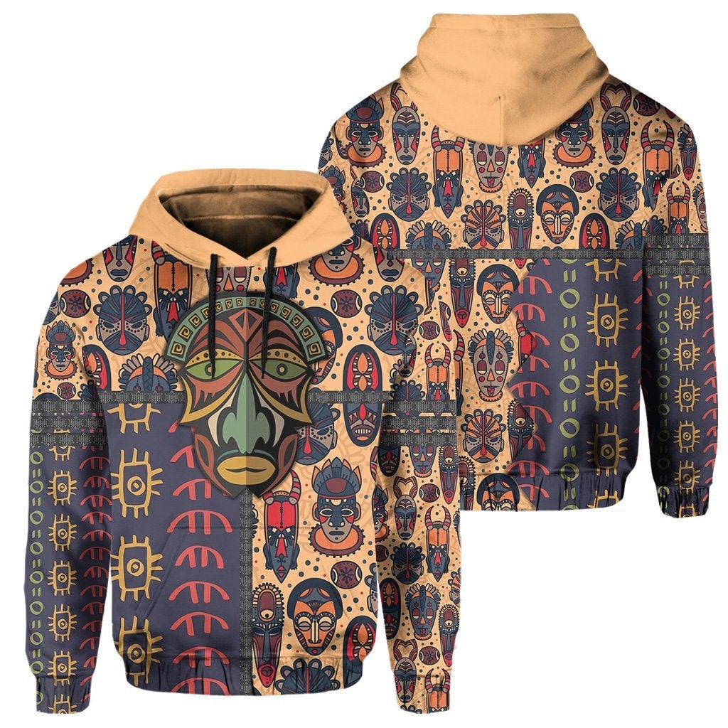 Wonderprint Hoodie – African Voodoo With Nu Rules Hoodie – Face Style