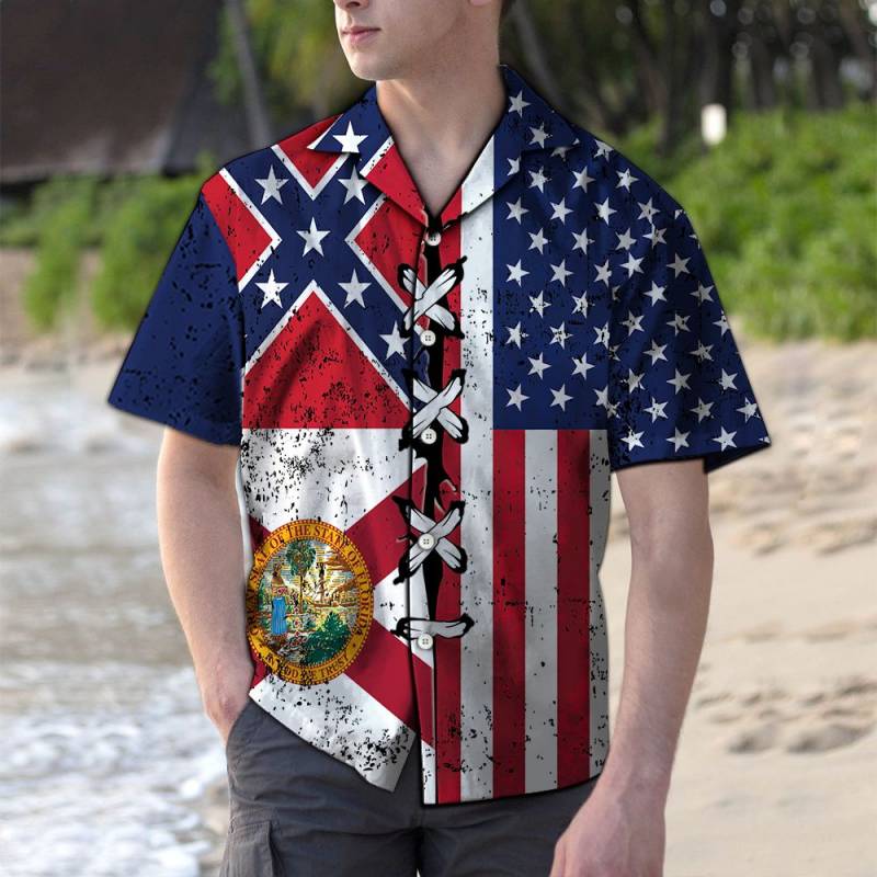 Florida Confederate Usa Hawaii Shirt Ha63494