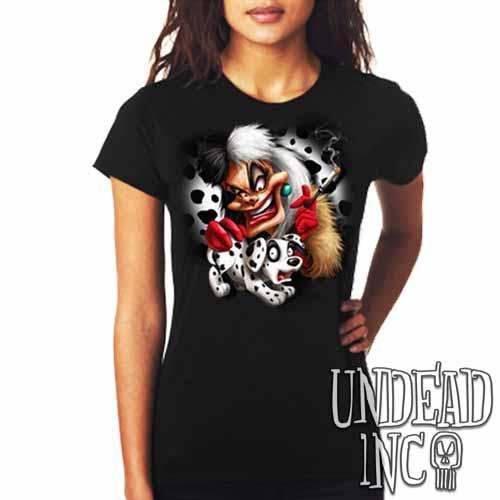 Villains Cruella De Vil Dalmatian Puppy Variant – Ladies T Shirt