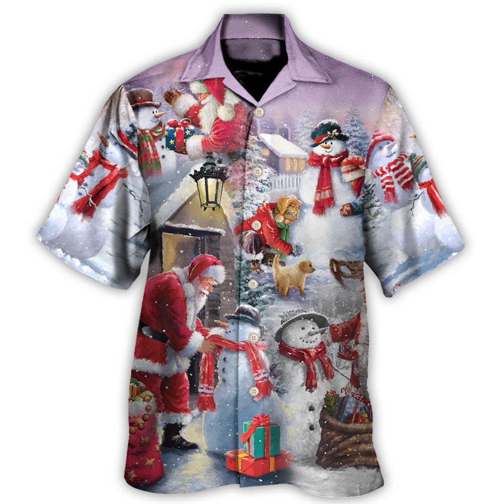 Christmas Santa Claus Buil Snowman Gift For You Hawaii Shirt Ha95962