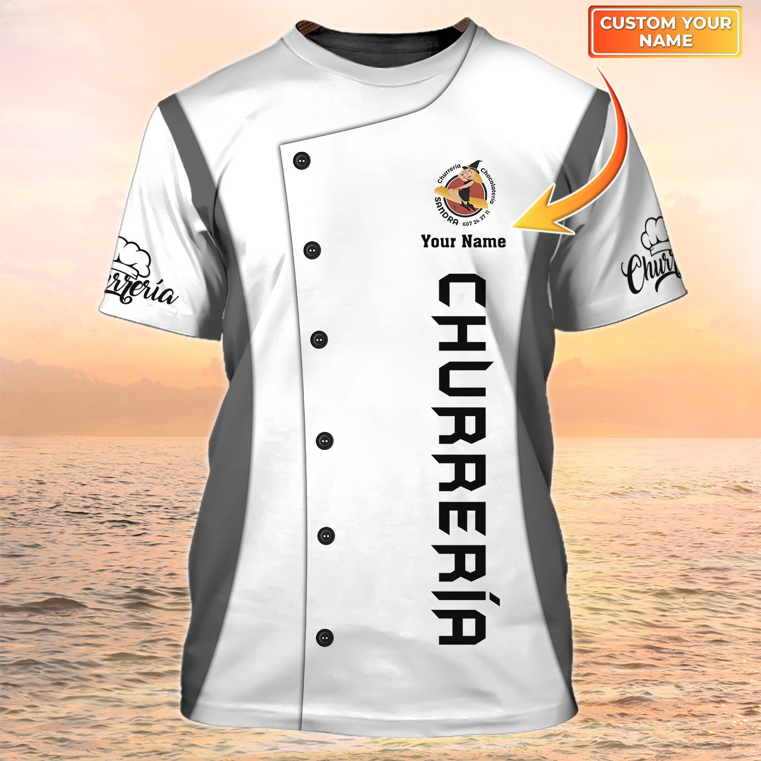 Churreria Tshirt Churros 3D Custom Shirt White Uniform