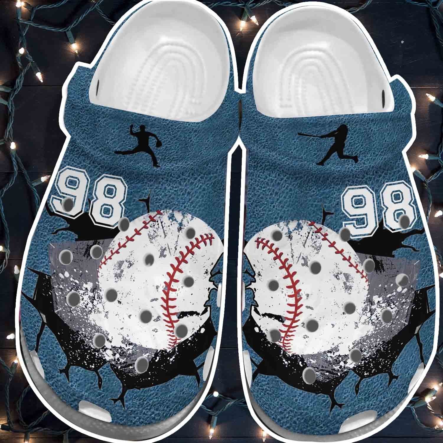 Baseball Falls Against The Wall Crocss Shoes Clogs For Batter Custom Shoe Gift For Fan Baseball