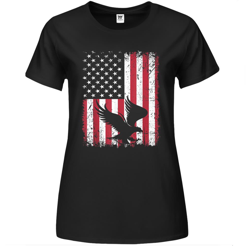 American Flag Eagle Animal Vintage 4th Of July Gift Premium Womens Tshirts