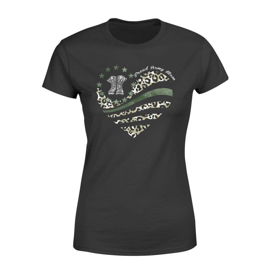 Army Leopard Patterned Flag Heart Shirt – Standard Women’s T-shirt – DSAPP