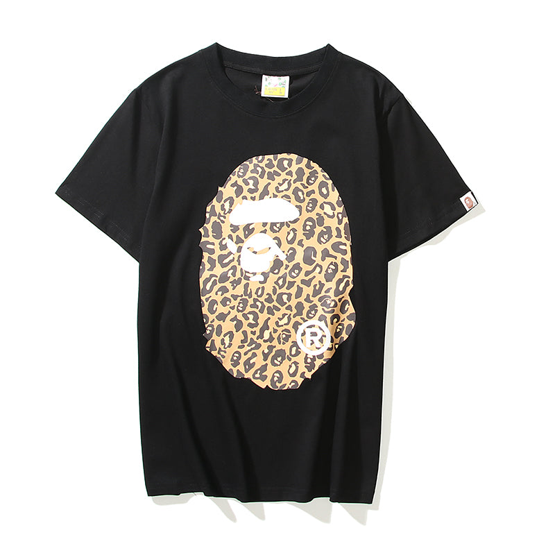 Bape Leopard Ape Head Cotton T Shirt 9044