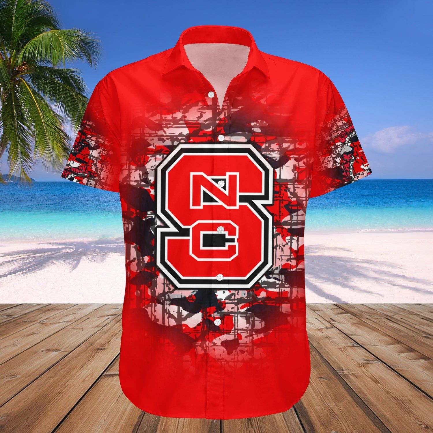 Nc State Wolfpack Hawaii Shirt Camouflage Vintage – NCAA