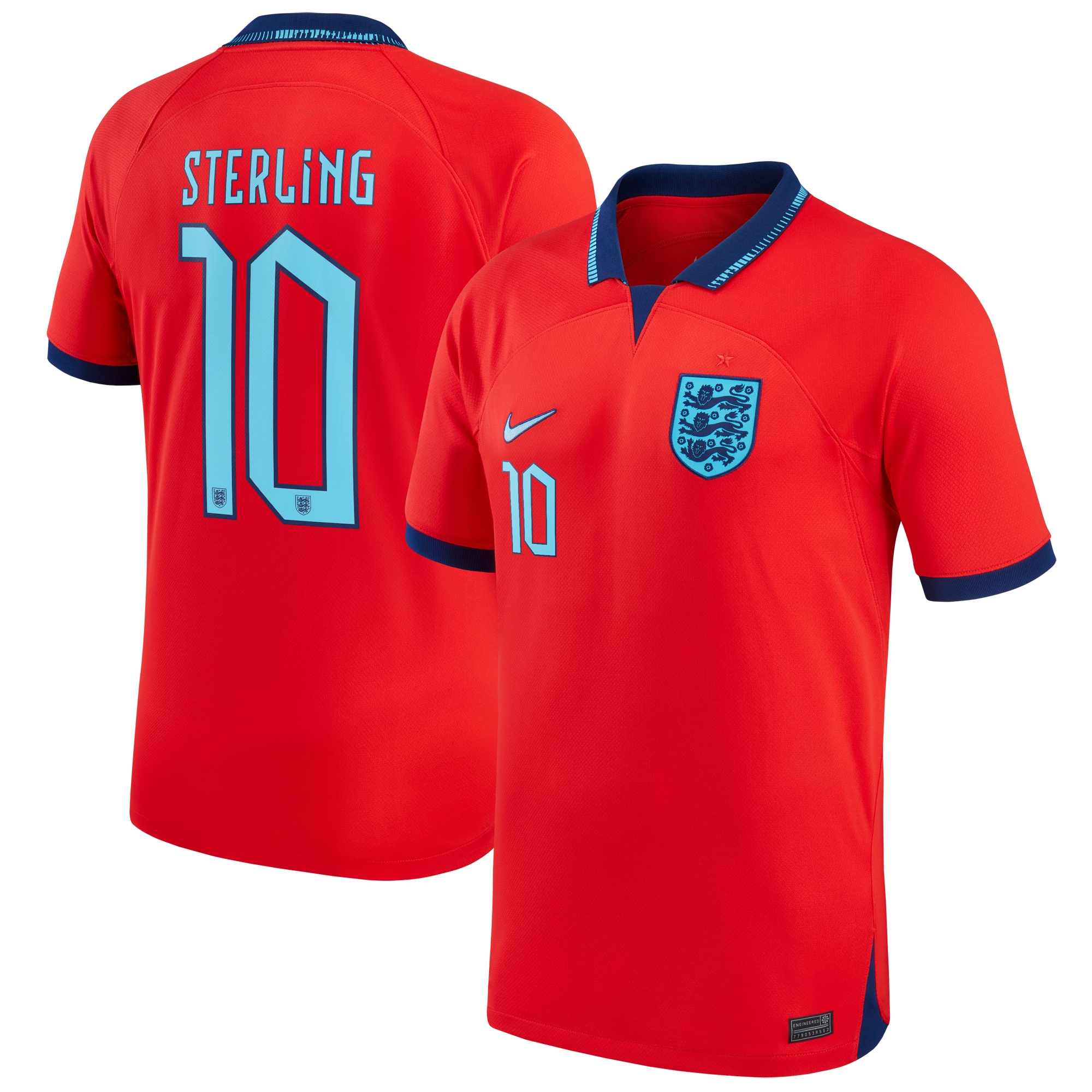 Raheem Sterling England National Team 2022/23 Replica Away Jersey – Red