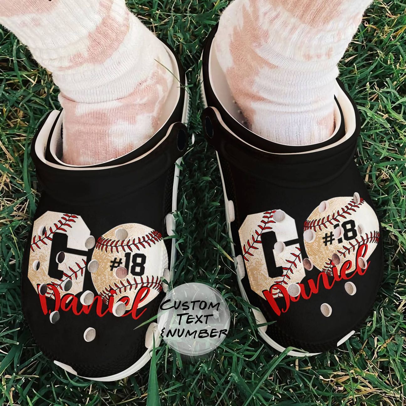 Baseball Personalized Clog, Custom Name, Text, Color, Number Fashion Style For Women, Men, Kid, Print 3D Black Baseball