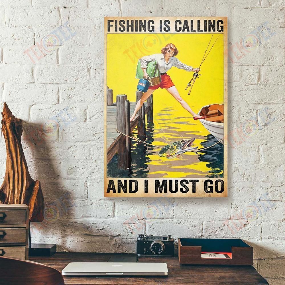 Best Canvas Prints Fishing Is Calling And I Must Go Vertical Canvas Wall Art Elegant Wall Art Home Decoration