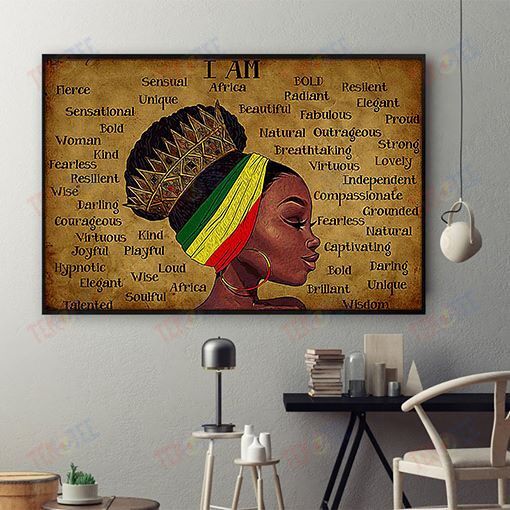 African Poster Vintage Afro Art Print Poster Print Empowered Women Afro Man Wall Alluring Wall Decals