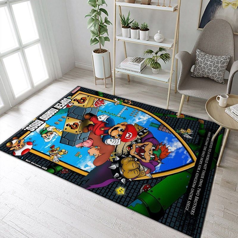 Super Mario Bros Nintendo Switch Gaming Collection Area Rugs Living Room Carpet Floor Decor The Us Decor Tees