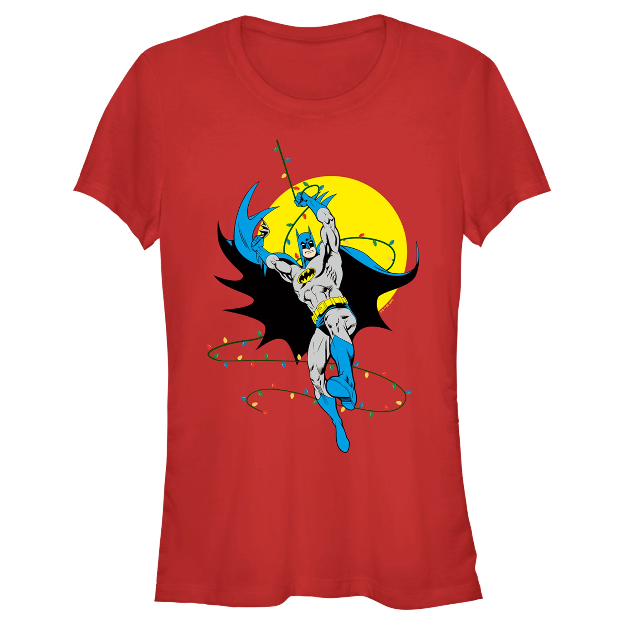 Junior’S Batman Christmas Light Swing T-Shirt