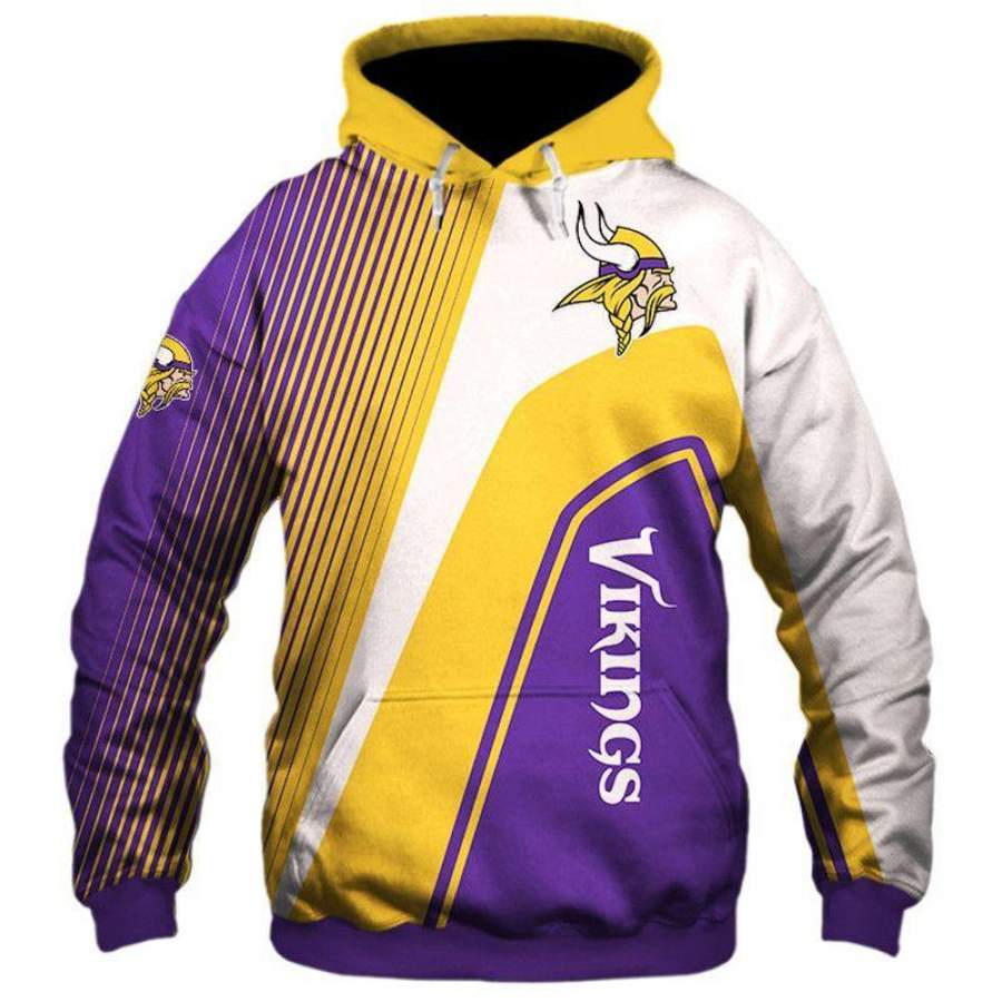 Minnesota Vikings Zip Hoodie 3D Style1521 All Over Printed