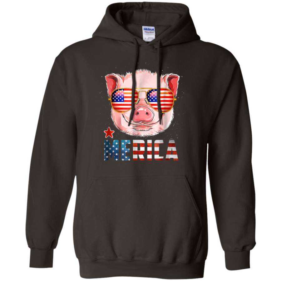 AGR America Merica American Flag Pig 4th of July T-Shirt