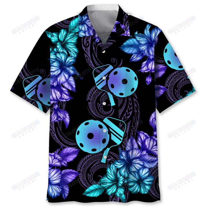 Pickleball Tropical Purple Hawaiian Shirt Tv056161