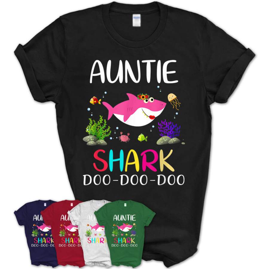 Auntie Shark Doo Doo Shirt Matching Family Shark T-Shirt – Teezou Store