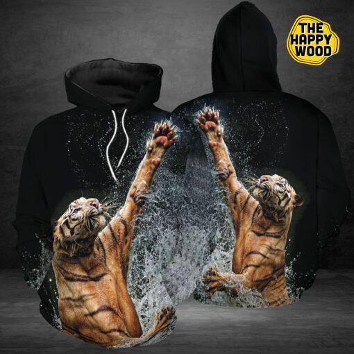 Tiger Splashes Water Hoodie Sweatshirt