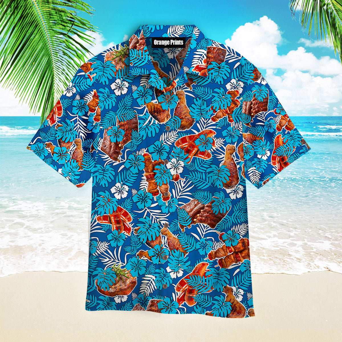 Bbq Lovers Blue Floral Aloha Hawaii Shirts For Men Women Ha102393