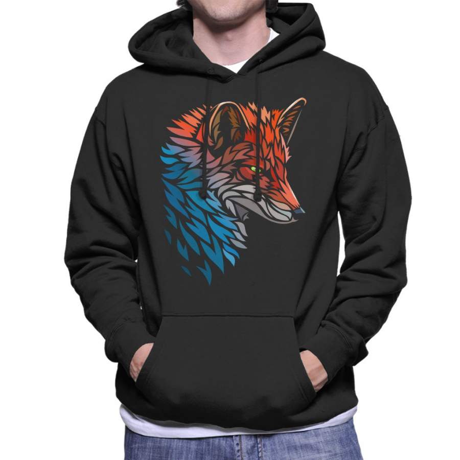 Tribal Fox Men’s Hooded Sweatshirt