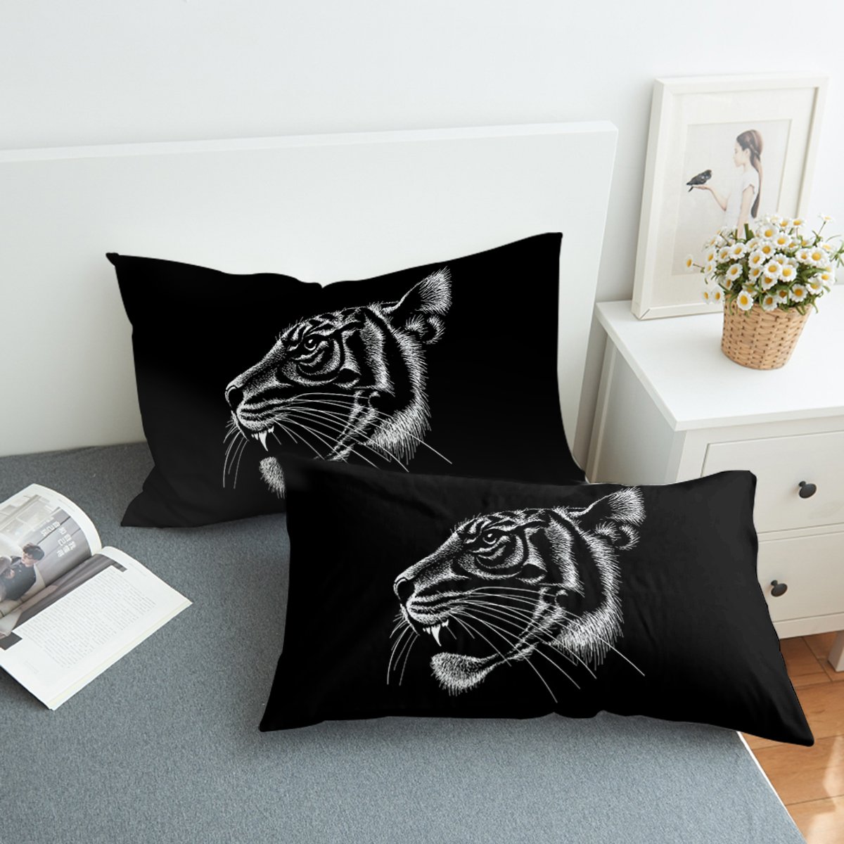 B&W Tiger Swzt1661 Pillowcase