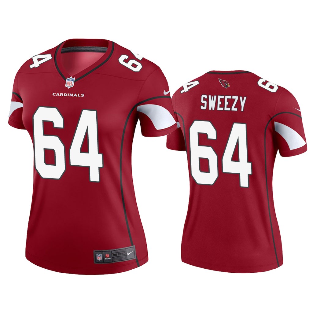 Arizona Cardinals #64 J.r. Sweezy Cardinal Legend Jersey – Womens