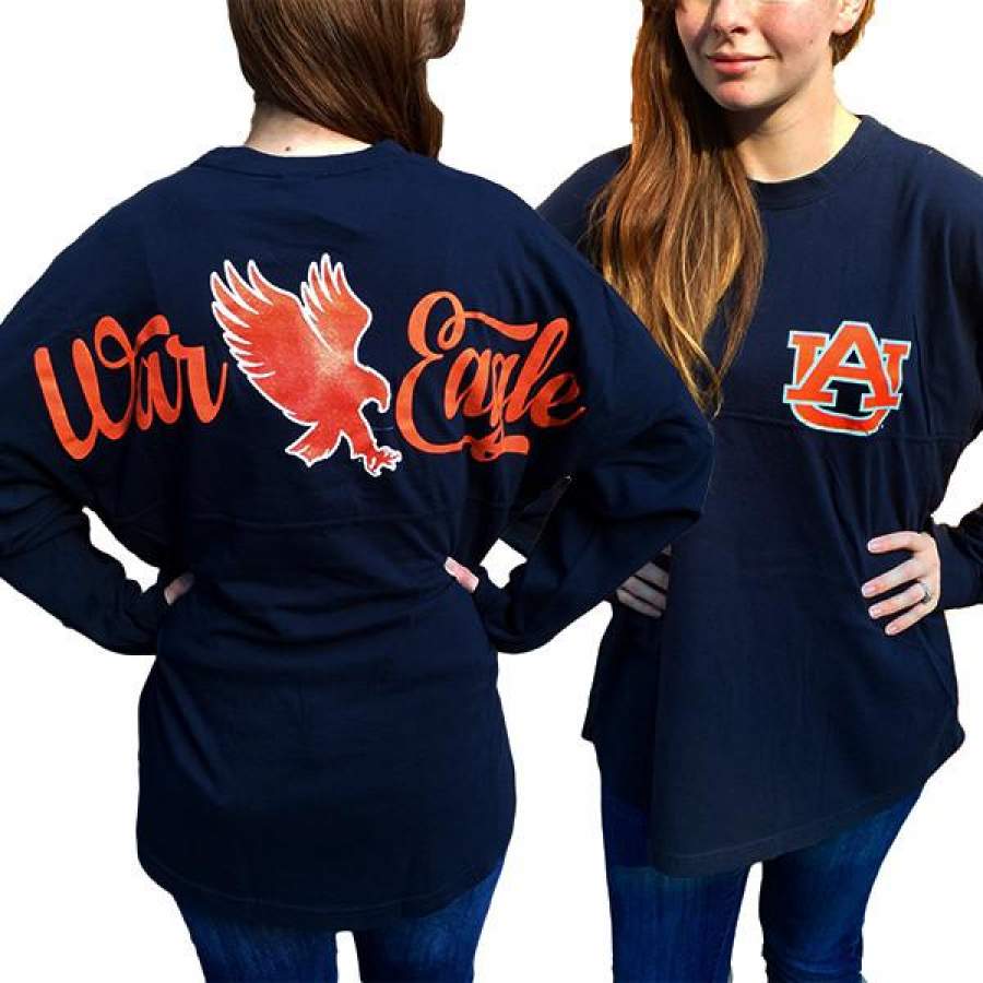 Auburn Tigers War Eagle Women’s Logo Sweeper Long Sleeve Oversized Top Shirt