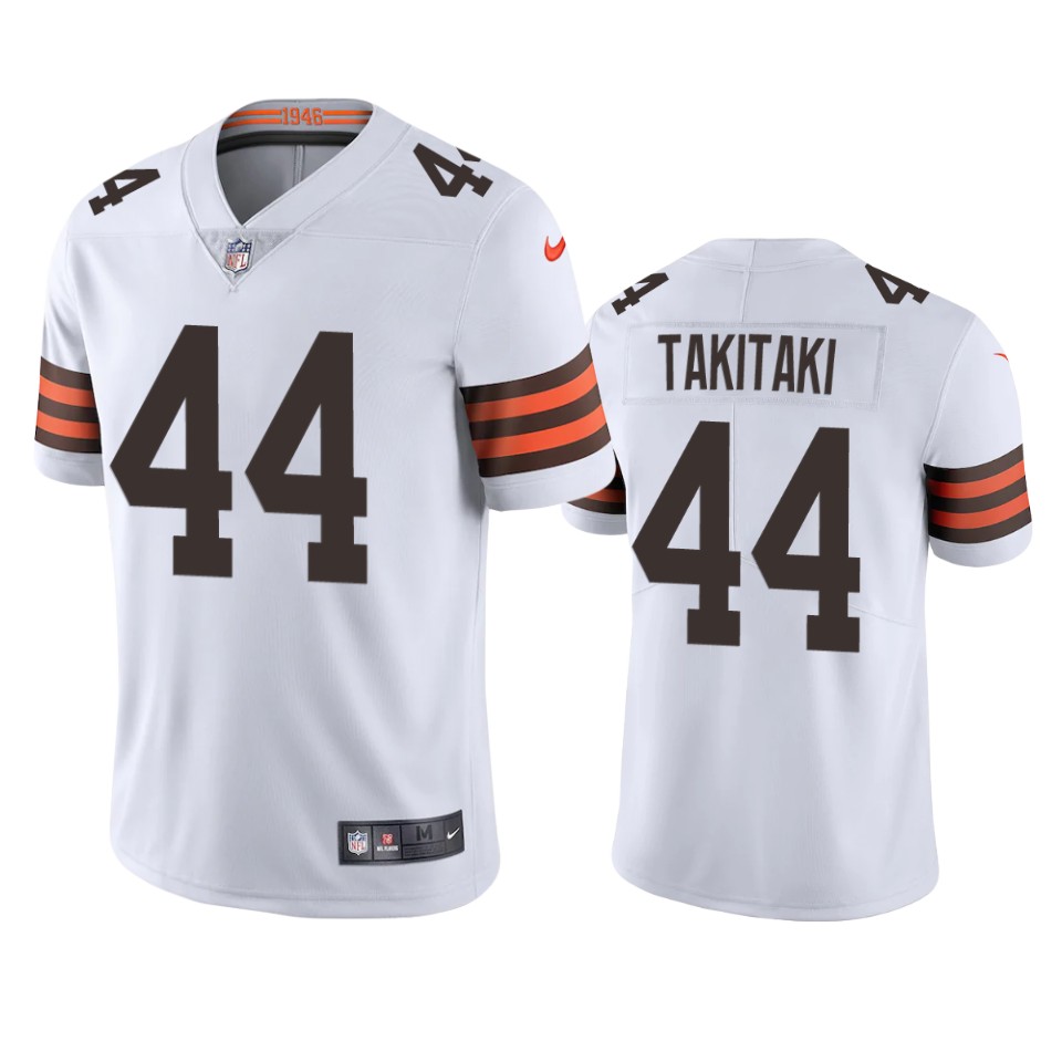 Cleveland Browns Sione Takitaki White 2020 Vapor Limited Jersey – Mens