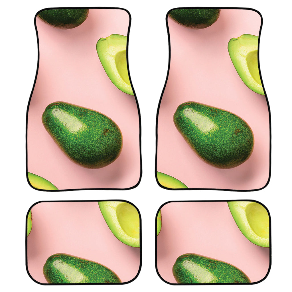 Avocado Cut In Half Pattern Print Front And Back Car Floor Mats, Front Car Mat